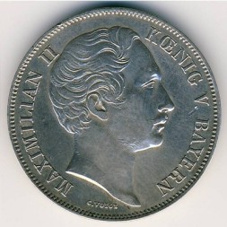 Монета Бавария 1 гульден 1851 год
