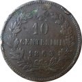 Италия 10 чентезимо 1863 год - Король Виктор Эммануил II