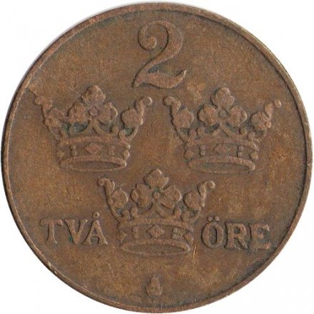 Швеция 2 эре 1920 год - Король Густав V