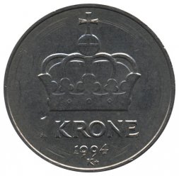 Норвегия 1 крона 1994 год - Харальд V