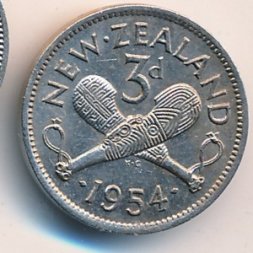 Новая Зеландия 3 пенса 1954 год