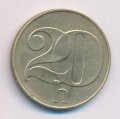 Чехословакия 20 геллеров 1991 год