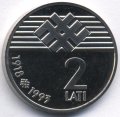 Латвия 2 лата 1993 год - 75 лет независимости (proof)