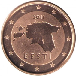 Эстония 1 евроцент 2011 год