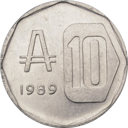 Аргентина 10 аустралей 1989 год