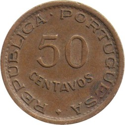 Ангола 50 сентаво 1954 год