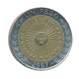 Аргентина 1 песо 2007 год
