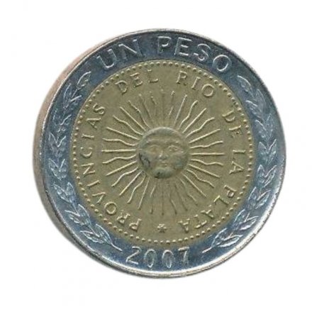 Аргентина 1 песо 2007 год