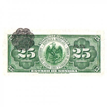 Мексика 25 сентаво 1915 год - UNC