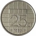 Нидерланды 25 центов 1988 год