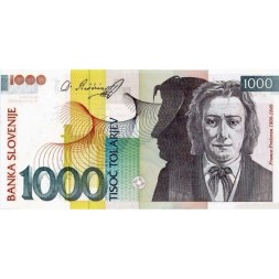 Словения 1000 толаров 2005 год - Словенский поэт Франце Прешерн UNC