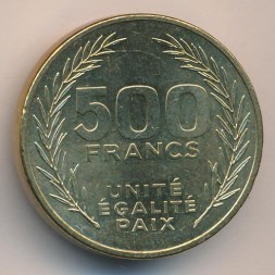 Монета Джибути 500 франков 2010 год