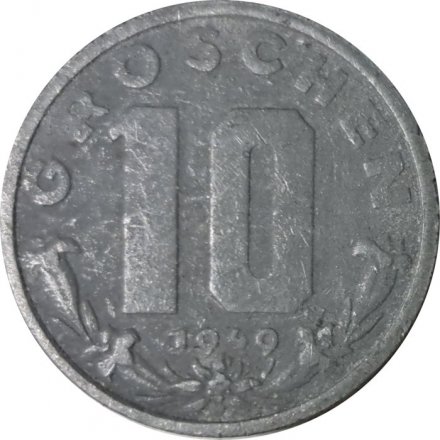 Австрия 10 грошей 1949 год