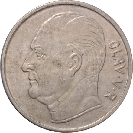 Норвегия 1 крона 1970 год - Король Улаф V. Лошадь