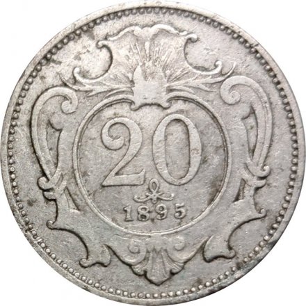 Австрия 20 геллеров 1895 год