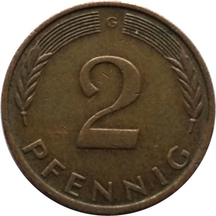 ФРГ 2 пфеннига 1961 год (G)