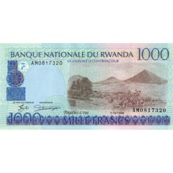 Руанда 1000 франков 1998 год - UNC