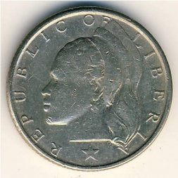 Либерия 10 центов 1975 год