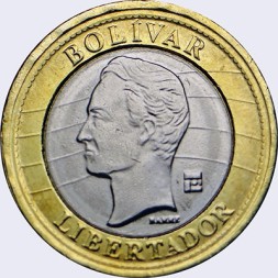 Монета Венесуэла 1 боливар 2012 год - Симон Боливар