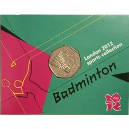 Великобритания 50 пенсов 2011 год - Бадминтон (в блистере)