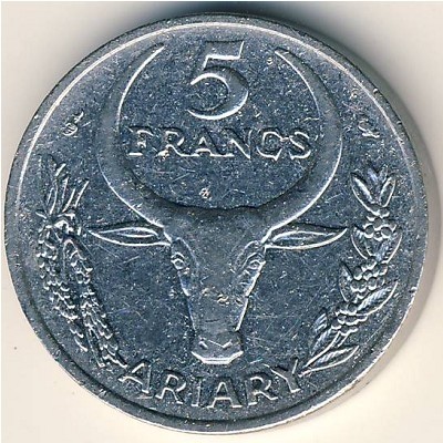 Мадагаскар 5 франков 1966 год