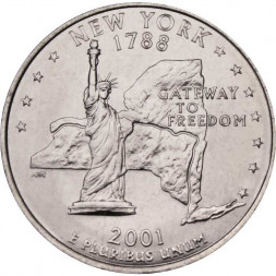 США 25 центов 2001 год - Штат Нью-Йорк (D)