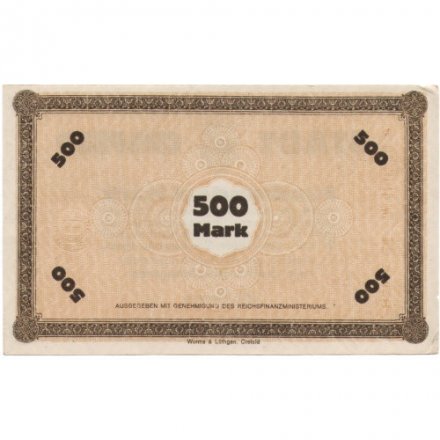 Германия (Нотгельд) Крефельд 500 марок 1922 - XF