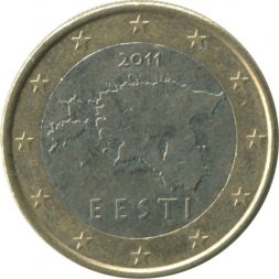 Эстония 1 евро 2011 год - Карта