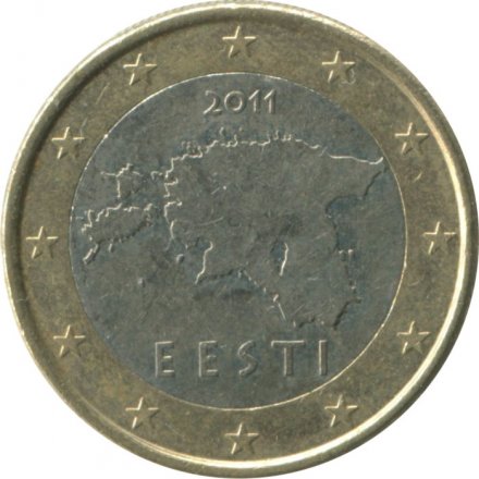 Эстония 1 евро 2011 год - Карта