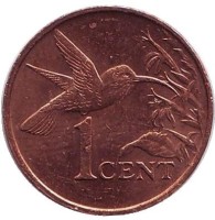 Монета Тринидад и Тобаго 1 цент 2009 год - Колибри