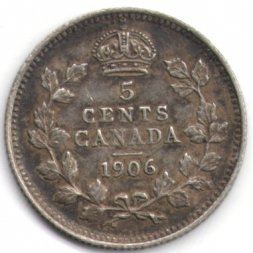 Канада 5 центов 1906 год - Король Эдуард VII
