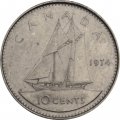 Канада 10 центов 1974 год