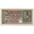 Германия 20 рейхсмарок 1939-1945 годов выпуска - Немецкие оккупационные территории - XF