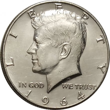 США 1/2 доллара 1964 год (без отметки монетного двора)