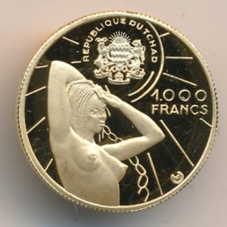 Чад 1000 франков 1970 год