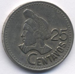 Гватемала 25 сентаво 1992 год