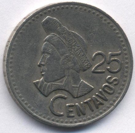 Гватемала 25 сентаво 1992 год
