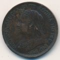 Великобритания 1/2 пенни 1900 год - Королева Виктория