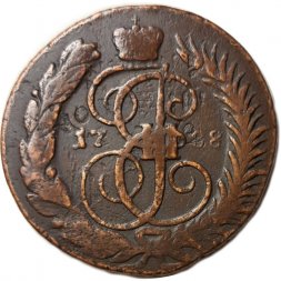 2 копейки 1788 год ММ (гурт сетчатый) Екатерина II (1762 - 1796) - VF