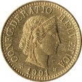 Швейцария 5 раппенов 1991 год