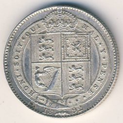 Великобритания 1 шиллинг 1892 год