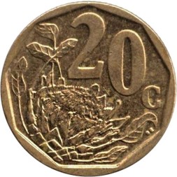 ЮАР 20 центов 2012 год - Протея артишоковая