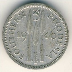 Южная Родезия 3 пенса 1946 год