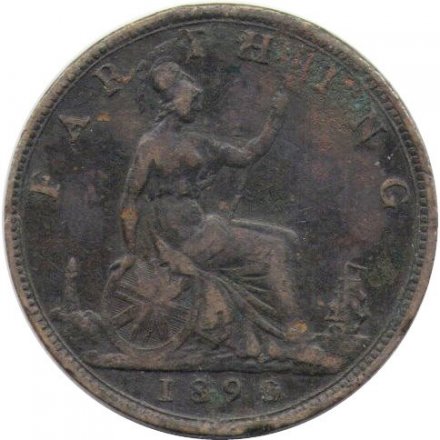 Великобритания 1 фартинг 1890 год