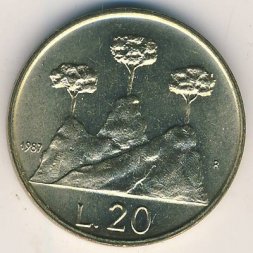 Сан-Марино 20 лир 1987 год