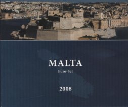 Евро серия Мальты 2008 года (8 монет) в альбоме