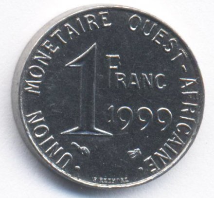 Западная Африка 1 франк 1999 год