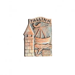 Значок Эстония. Таллин (Tallinn). Башня. Якорь. Бочка
