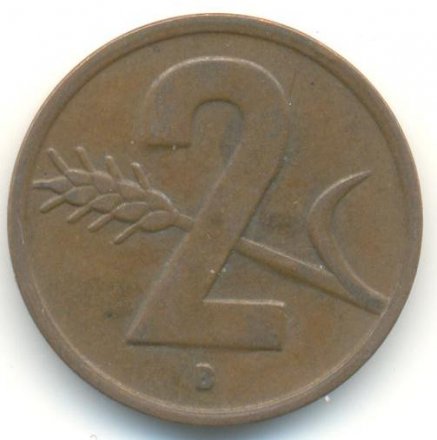 Швейцария 2 раппена 1953 год