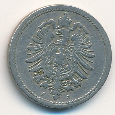 Германия 5 пфеннигов 1876 год (J)